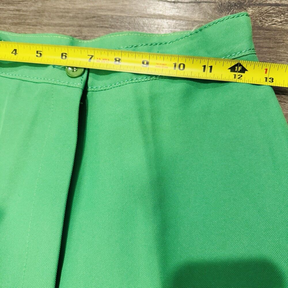 Vintage 60s 70s Pants Kelly Green High Waist Flares Side Leg 27 Retro Disco Mod - Picture 7 of 8